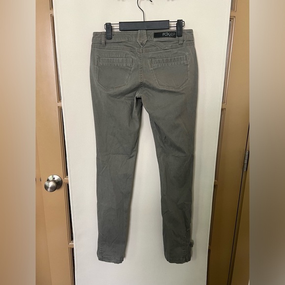 Fox Racing Womens Juniors 5 Olive Green/Grey Skinny Pant with Ankle Button - Picture 6 of 10